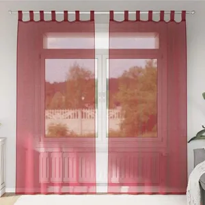 Comparateur de prix : Rideaux en voile avec passe-tringles 2 pcs rouge bordeaux Vidaxl