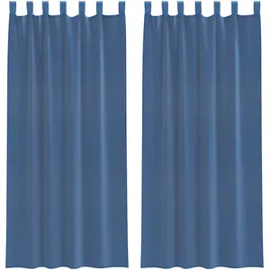 Rideaux en voile avec passe-tringles 2 pcs bleu royal Vidaxl pas cher