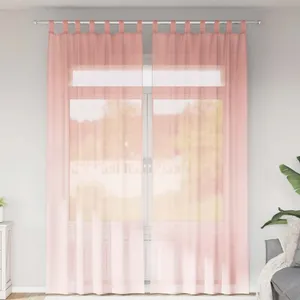 Rideaux en voile avec passe-tringles 2 pcs rose Vidaxl pas cher