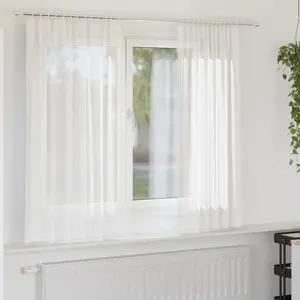 Rideaux en voile avec passe-tringles 2 pcs blanc Vidaxl pas cher