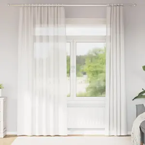 Rideaux en voile avec passe-tringles 2 pcs blanc Vidaxl pas cher