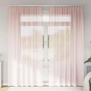 Comparateur de prix : vidaXL Rideaux en voile avec passe-tringles 2 pcs rose clair