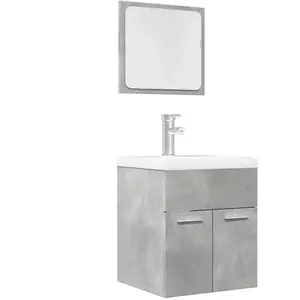 vidaXL Ensemble de meubles de salle de bain 2 pcs gris béton pas cher