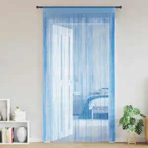 Rideau en fils 2 pcs 140 x 250 cm bleu clair Vidaxl pas cher