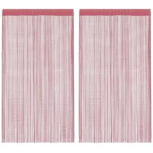 Rideau en fils 2 pcs 140 x 250 cm rose Vidaxl pas cher