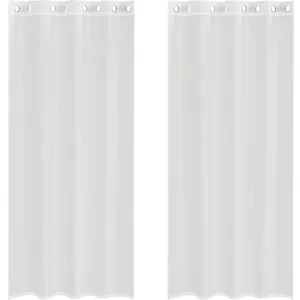 Rideaux en voile avec oeillets 2 pcs blanc Vidaxl pas cher