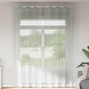 Comparateur de prix : Rideaux en voile avec oeillets 2 pcs gris clair 140x300 cm Vidaxl