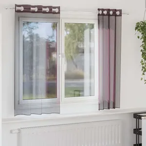 Rideaux en voile avec oeillets 2 pcs violet 140x140 cm Vidaxl pas cher