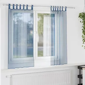 Rideaux en voile avec boucles 2 pcs bleu royal 140x175 cm Vidaxl pas cher