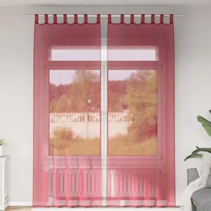 Rideaux en voile avec boucles 2 pcs rouge bordeaux 140x260 cm Vidaxl pas cher