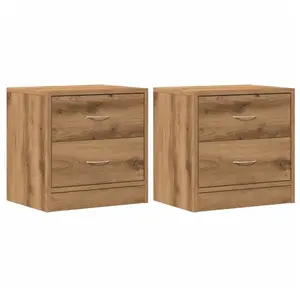 vidaXL Vidaxl Tables De Chevet 2 Pcs Chêne Artisanal Bois D'ingénierie pas cher