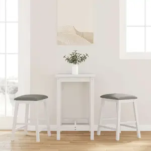 Comparateur de prix : vidaXL Chaises de bar avec coussins 2 pcs blanc bois massif d'hévéa