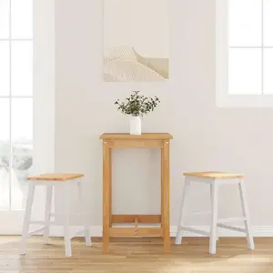Comparateur de prix : vidaXL Chaises de bar 2 pcs blanc bois massif d'hévéa