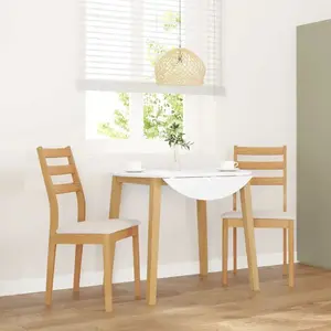Vidaxl chaises à manger coussins 2 pcs naturel bois massif caoutchouc pas cher