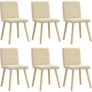 vidaXL Chaises à manger lot de 6 crème tissu pas cher