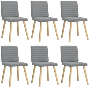 vidaXL Chaises à Manger Lot de 6 Gris Clair Tissu pas cher