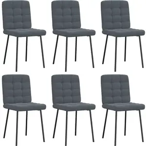 Vidaxl chaises à manger lot de 6 gris foncé velours pas cher