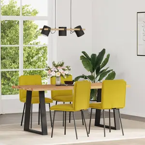 vidaXL Chaises à manger lot de 4 jaune velours pas cher