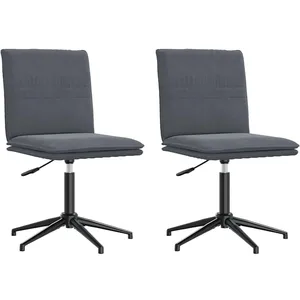 Vidaxl chaises à manger lot de 2 gris foncé velours pas cher