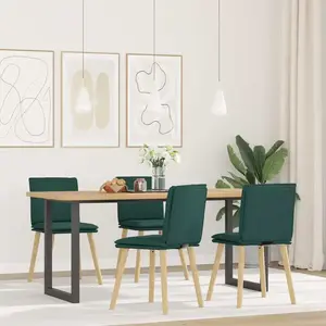vidaXL Chaises de salle à manger 4 pcs. Tissu vert foncé pas cher