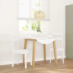 Vidaxl chaises à manger 2 pcs blanc bois massif caoutchouc pas cher