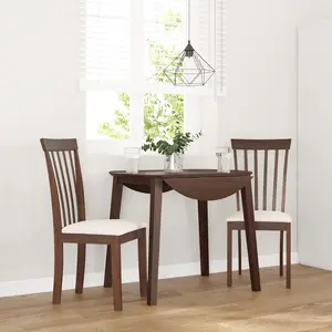 Vidaxl chaises à manger coussins 2 pcs marron bois massif caoutchouc pas cher