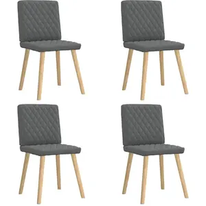 vidaXL Chaises à Manger Lot de 4 Gris foncé Tissu pas cher