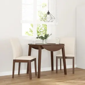 vidaXL Chaises à manger coussins 2 pcs marron bois massif caoutchouc pas cher