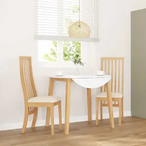 vidaXL Chaises à manger coussins 2 pcs bois massif caoutchouc pas cher