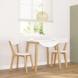 Vidaxl chaises à manger 2 pcs bois massif caoutchouc pas cher