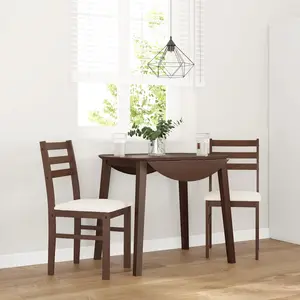 vidaXL Chaises à manger coussins 2 pcs marron bois massif caoutchouc pas cher