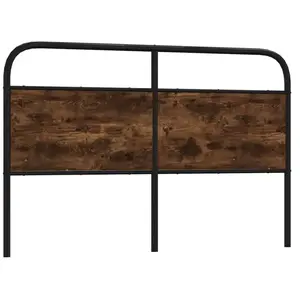 vidaXL Vidaxl Tête De Lit Chêne Fumé 160 Cm Acier Et Bois D'ingénierie pas cher