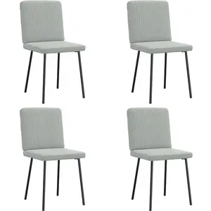 Vidaxl chaises à manger lot de 4 gris clair velours pas cher