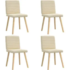 vidaXL Chaises à manger lot de 4 crème tissu pas cher