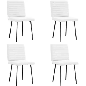 vidaXL Chaises de salle à manger 4 pcs. Blanc Similicuir pas cher