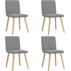vidaXL Chaises à Manger Lot de 4 Gris Clair Tissu pas cher