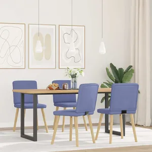 Vidaxl chaises à manger lot de 4 bleu jean tissu pas cher