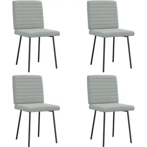 vidaXL Chaises de salle à manger 4 pcs. Gris clair velours pas cher