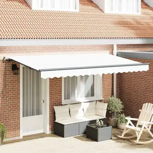 vidaXL Auvent Rétractable Blanc et anthracite pas cher