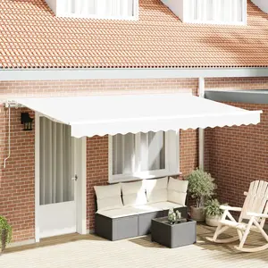 vidaXL Auvent Rétractable Blanc 400x200 cm 400 x 200 cm 4 x 2 m pas cher