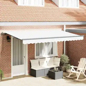 vidaXL Auvent Rétractable Blanc et anthracite pas cher