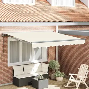 vidaXL Auvent Rétractable Crème 300x250 cm Aluminium et polyester pas cher