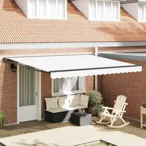 vidaXL Auvent Rétractable Blanc 400x300 cm pas cher
