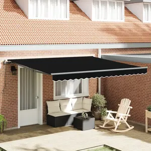 Comparateur de prix : Vidaxl auvent rétractable noir 400 × 300 cm tissu et aluminium