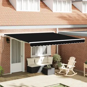 Comparateur de prix : vidaXL Vidaxl Store Banne Manuel Rétractable Noir 400 X 300 Cm