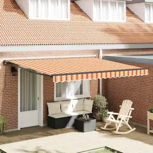 vidaXL Auvent Rétractable Jaune et Orange 400x300 cm pas cher