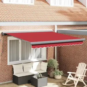 Comparateur de prix : vidaXL Marquise rétractable rouge 350 x 250 cm Tissu et métal