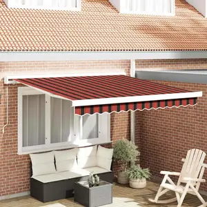 vidaXL Store rétractable manuel orange et marron 350x250 cm pas cher