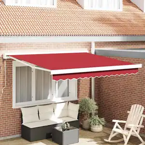 Vidaxl - Auvent Rétractable Rouge 300 X 250 Cm Tissu, Métal