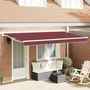 vidaXL Auvent Rétractable Bordeaux 350x200 cm pas cher